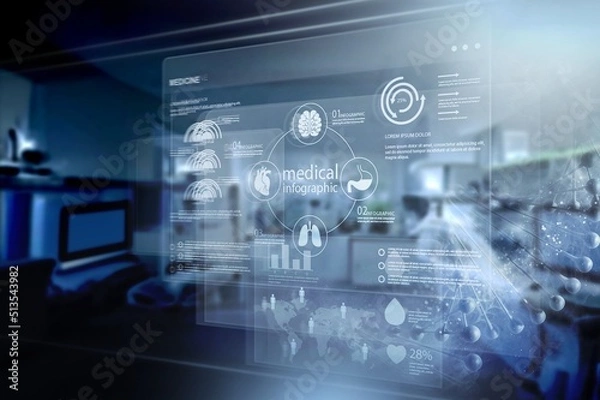 Fototapeta Innovative technologies in science and medicine concept