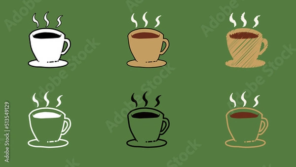 Fototapeta 手描きのコーヒーカップのアイコン