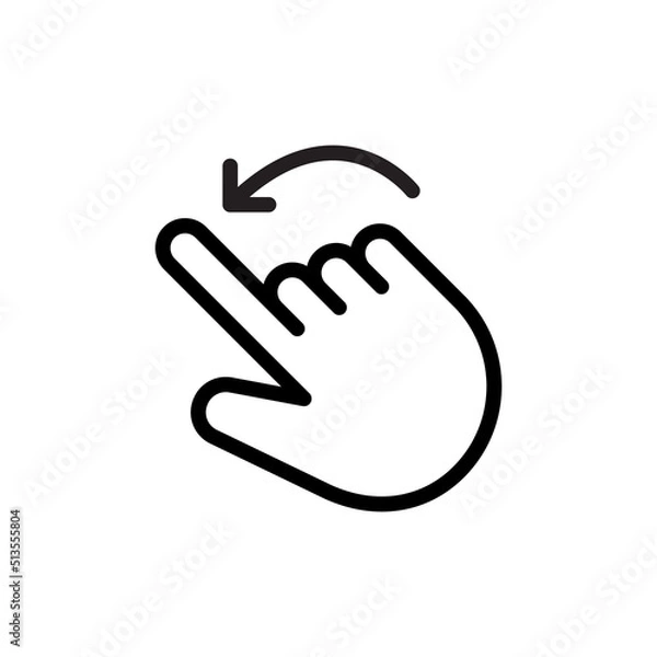 Fototapeta Gesture finger swipes in curve line directions