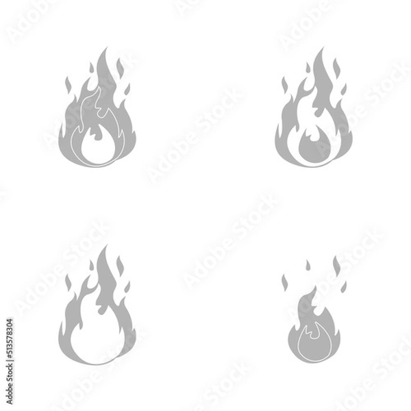 Obraz fire icon on white background, vector illustration
