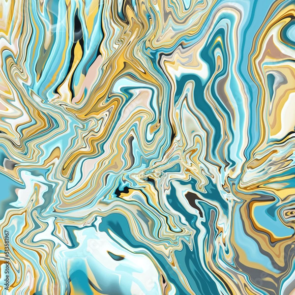 Fototapeta Colorful abstract expressionist digital painting background, contemporary art, modern art