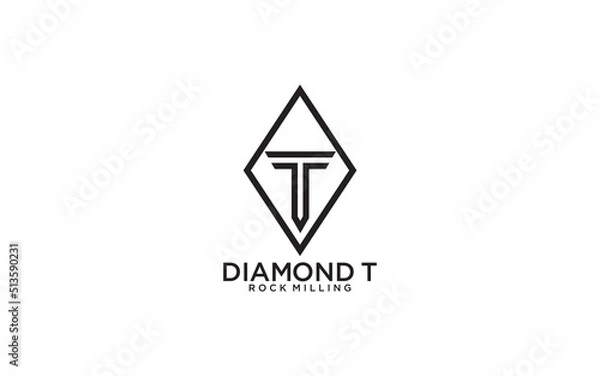 Fototapeta Modern creative T Logo Design and template