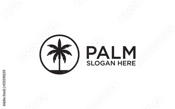 Fototapeta palm tree logo vector icon illustration