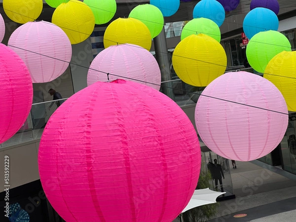 Obraz Lanterns decorating a courtyard