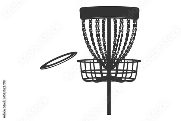 Fototapeta Disc Golf Silhouette vector illustration