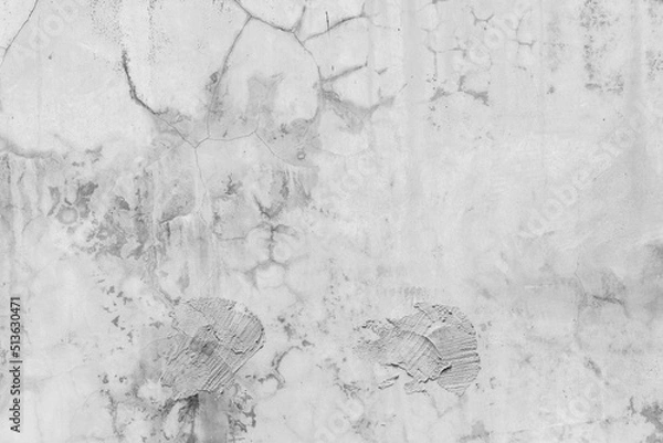 Fototapeta Cracked concrete broken wall at the outside corner that effected with earthquake and collapsed ground, World environment day concept