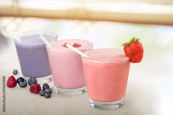 Obraz Spring or summer refreshing cold cocktail with berries, lemonade