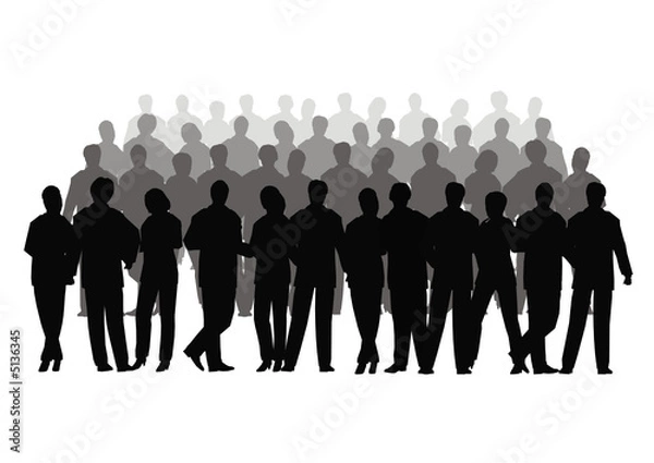 Fototapeta Business crowd vector several row