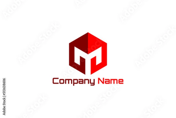 Fototapeta 3D vector logo element with initial M or GD in shield shape. Usable for real estate and general business brands
