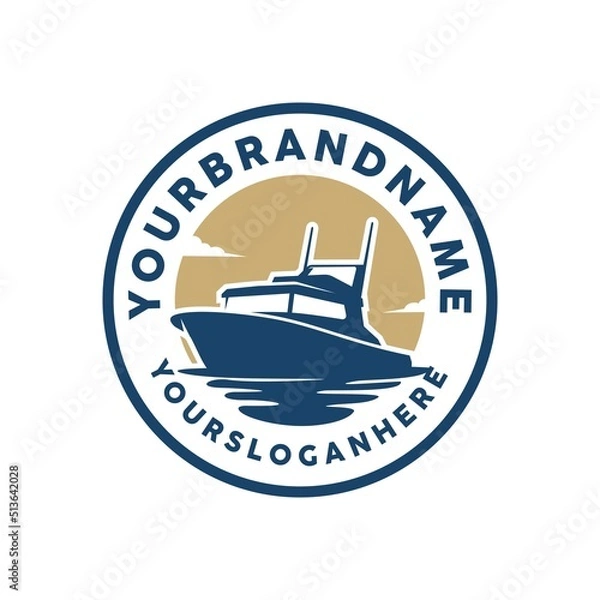 Obraz boat logo vector illustration