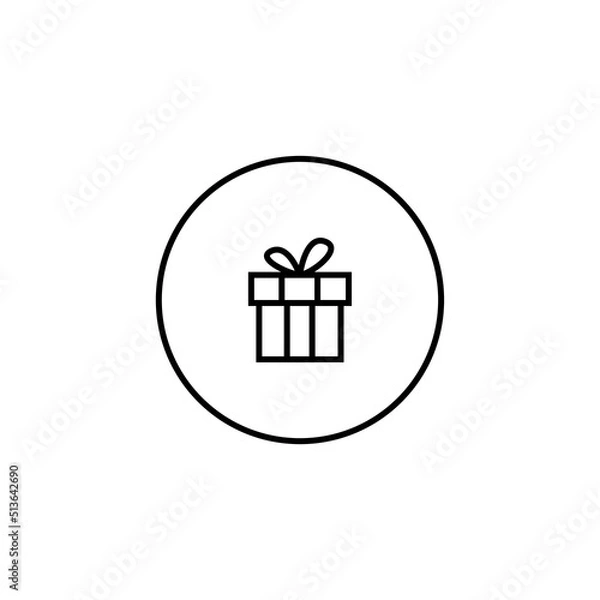 Fototapeta Icono de botón de regalo. Concepto de hacer un regalo. Obsequio. Ilustración vectorial estilo línea simple