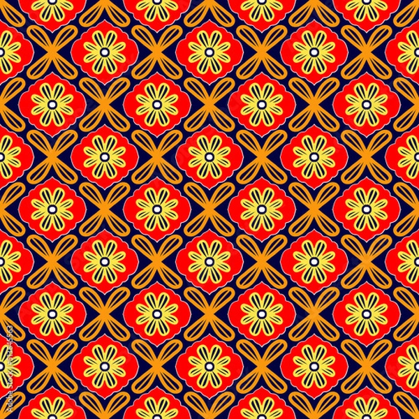 Fototapeta pattern, ethnic,ikat pattern,patterns,geometric,native,tribal,boho pattern,motif,aztec,textile,fabric,carpet,mandalas,african pattern,American pattern,india,flower
