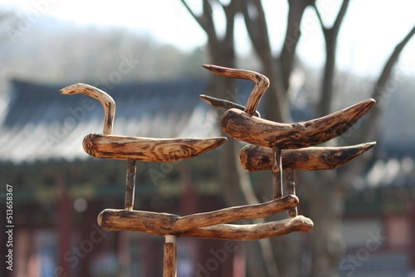 Obraz 나무로 만든 새모양 솟대