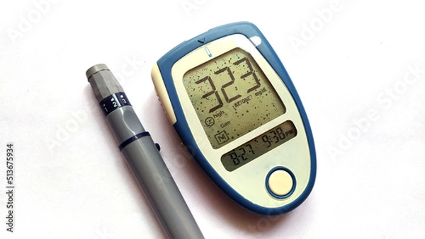 Fototapeta Blood Lancet image,Lancet Needles for Diabetes Finger on white background