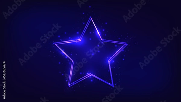 Obraz Neon double frame with shining effects