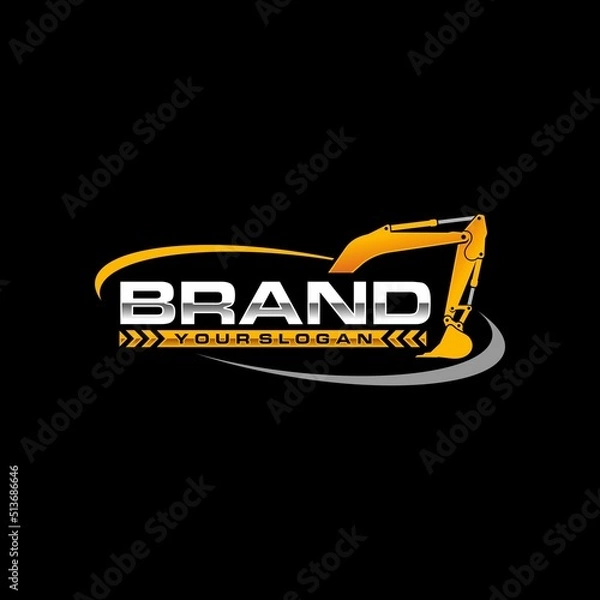 Fototapeta excavator logo vector illustration 
