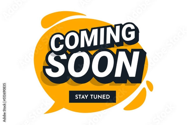 Fototapeta Coming soon with abstract background illustration template design