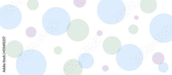 Obraz ランダムな薄い青系の水玉模様　バナー　背景