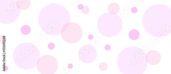 Obraz ランダムな薄いピンク系の水玉模様　バナー　背景