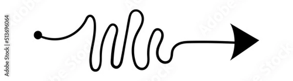 Fototapeta Hand Drawn Decorative Arrow. Vector illustration