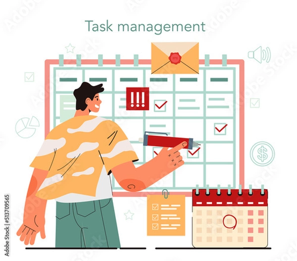 Obraz Management concept. Successful strategy, motivation and leadership.