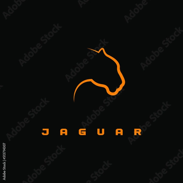 Obraz Jaguar logo orange on black background
