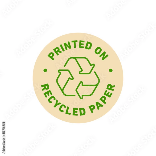 Obraz Recycled paper vector icon logo badge