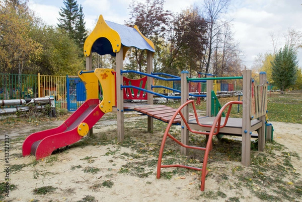 Fototapeta Playground for children isolated on white background