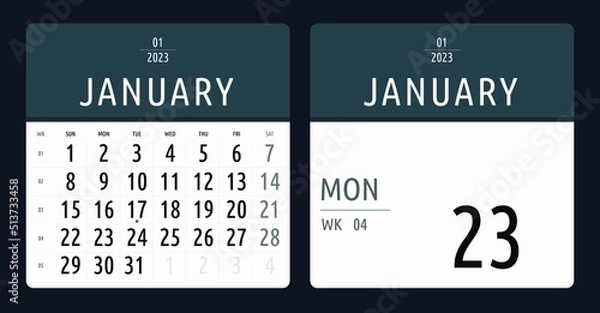 Fototapeta Vector template for a calendar.