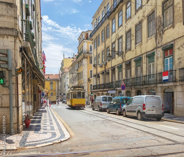 Obraz Rua dos Fanqueiros street in Lisbon. Portugal