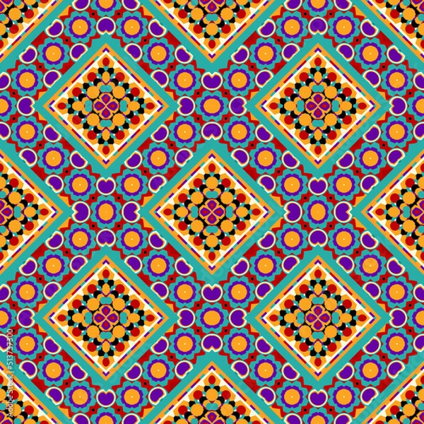 Fototapeta seamless ethnic pattern design.Geometric ethnic oriental ikat pattern traditional Design.Geometric ethnic oriental pattern traditional Design for background,carpet,clothing,wrapping,fabric,embroidery