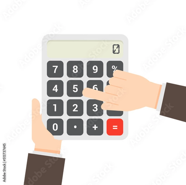 Fototapeta hand business  using calculator vector