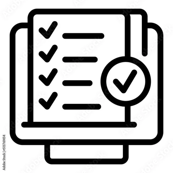 Fototapeta Monitor document icon outline vector. Loan credit. Form paper