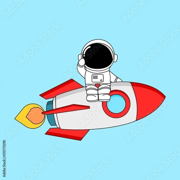 Obraz Astronaut Riding Rockets