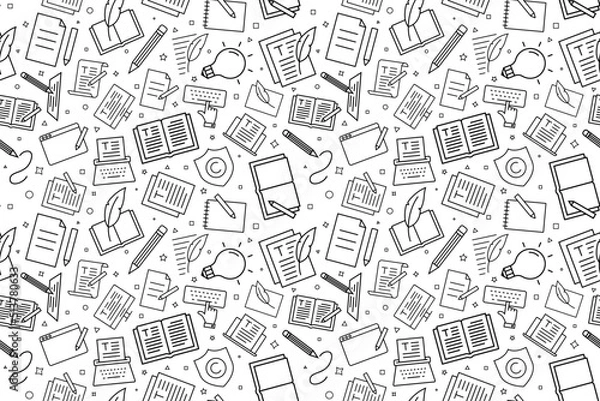 Fototapeta Vector writing pattern. Writing seamless background	
