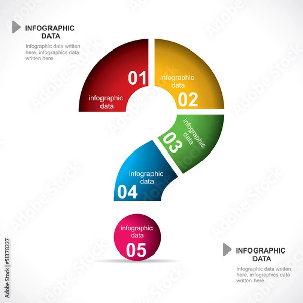 Fototapeta colorful question mark shape infographic