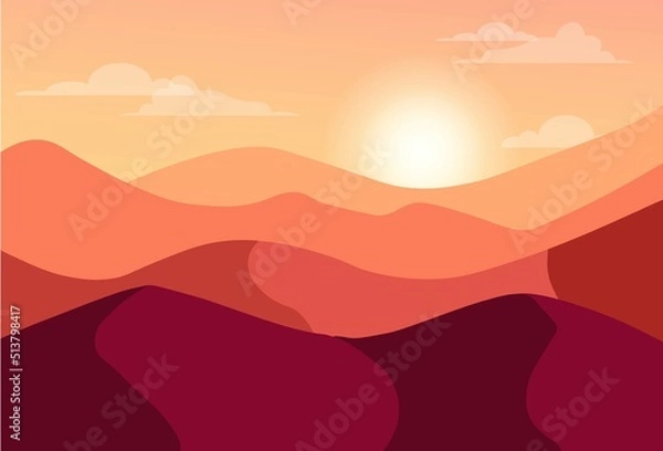 Fototapeta Vector desert landscape illustration