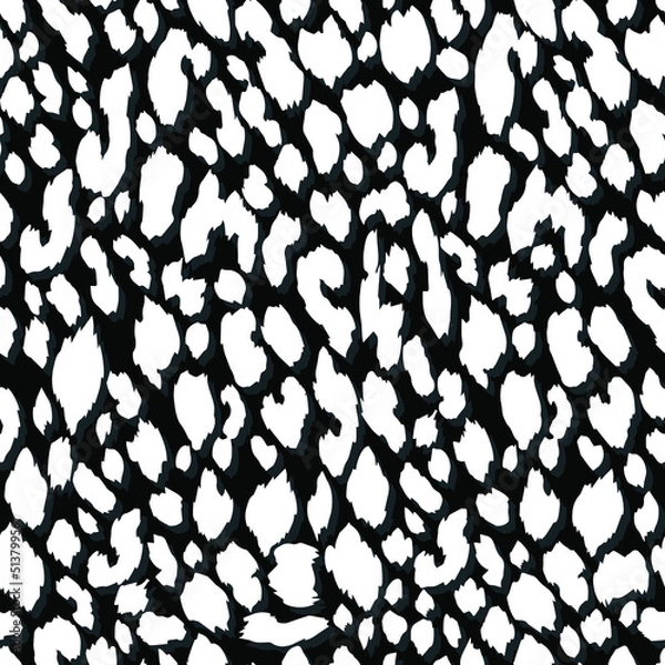 Fototapeta Abstract leopard skin vector seamles pattern.  irregular brush spots and  backgrounds. Abstract wild animal skin print. Simple irregular geometric design.