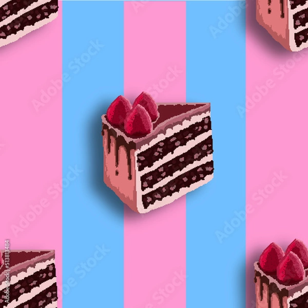 Fototapeta Pixel cake pattern 