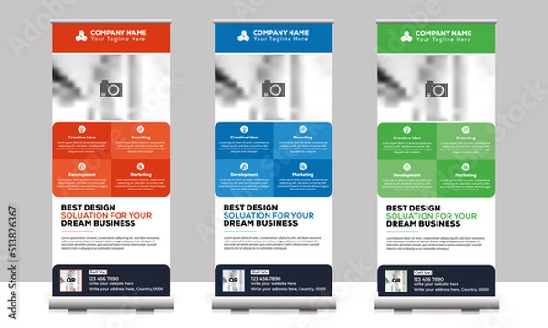 Obraz Professional corporate Roll up banner design template with modern