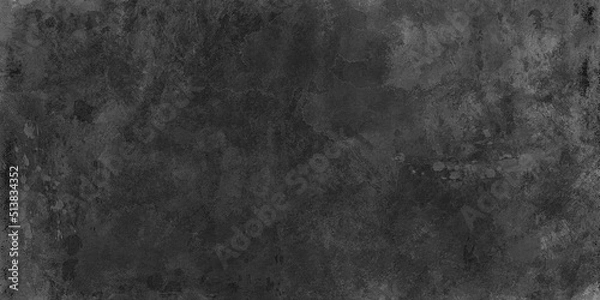 Fototapeta Old black background with vintage grunge texture design, grungy charcoal gray background with distressed scratched lines and paint spatter