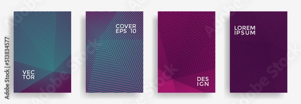 Fototapeta Hexagonal halftone pattern cover pages vector creative design.