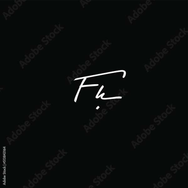 Obraz Initial Letter Fk handwriting logo hand drawn template vector