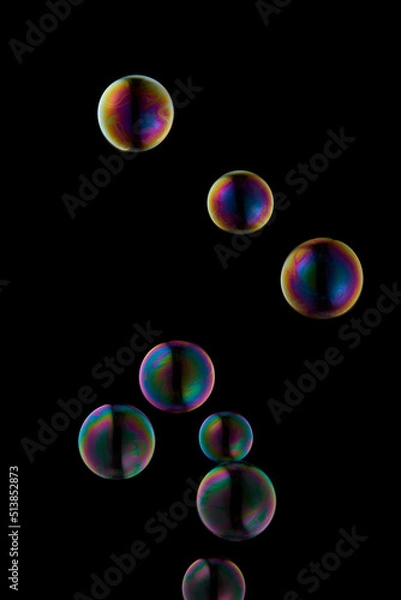 Obraz Soap bubble,bubble,sphere,Rainbow,ball,Black background
シャボン玉 黒背景  球体  