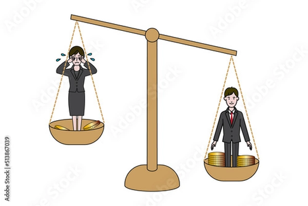 Obraz ジェンダー平等を考えさせるための男女のギャップに関するイラスト
