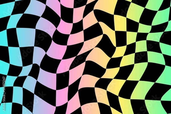 Fototapeta Abstract modern op art, checkered texture. Vector.	