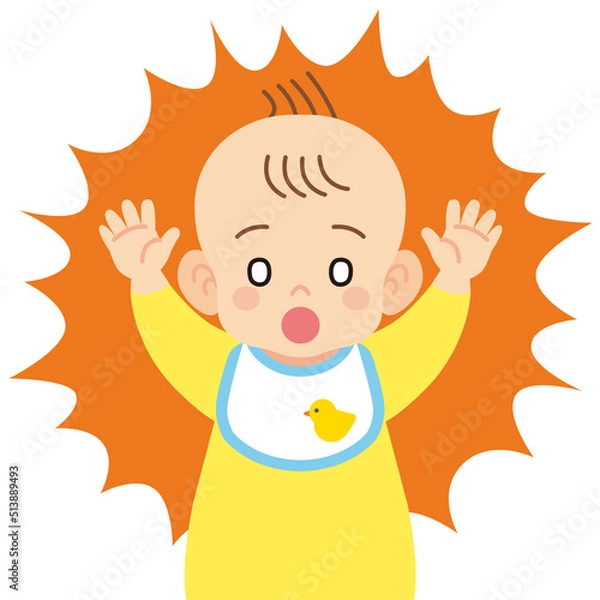 Fototapeta びっくりする赤ちゃん　輪郭線なし