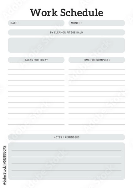 Obraz Black and White Work Schedule