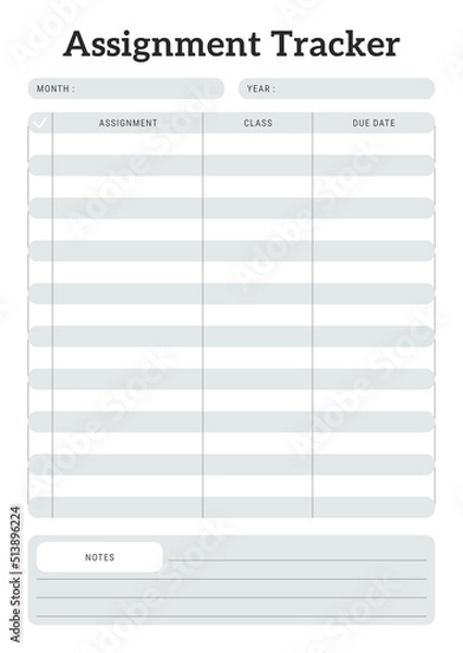 Obraz Black and White Assignment Tracker