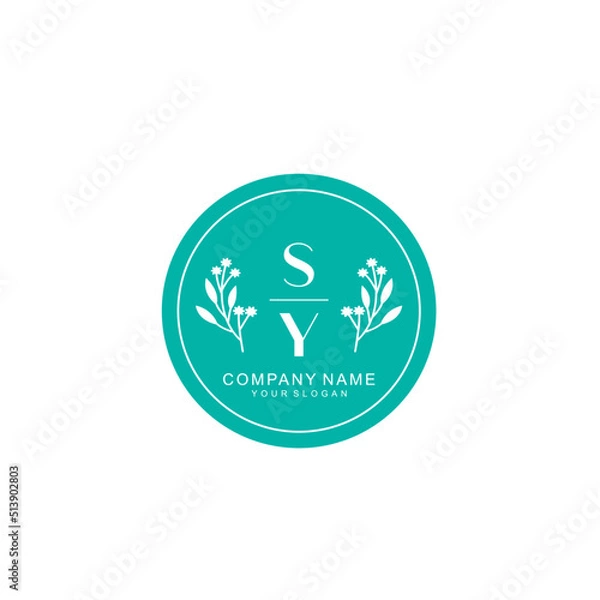 Fototapeta SY Beauty vector initial logo